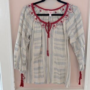 Plenty by Tracy Reese Cotton Peasant Top. Size S